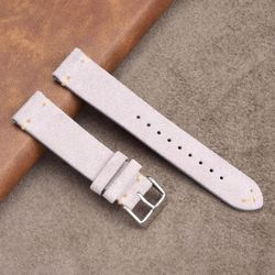 SuedeVintage Watch Band – White