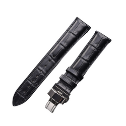 Crocodile leather strap - 20mm – Black