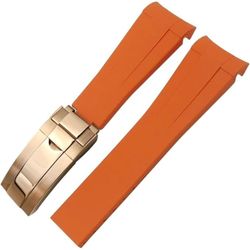 FKM Rubber Watch Band – Orange - Rosegold