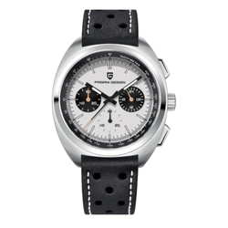 Dial Color / Strap – White-Black Leather