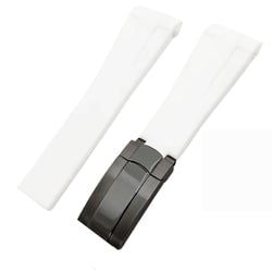 FKM Rubber Watch Band – White- Carbon Black
