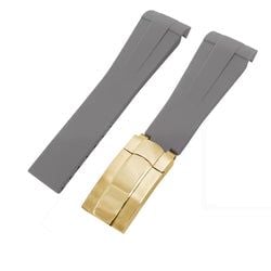 FKM Rubber Watch Band - Golden Buckle – Grey-Golden