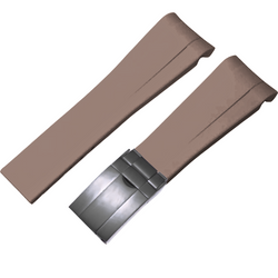 FKM Rubber Watch Band – Brown- Carbon Black