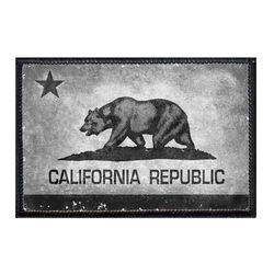 CALIFORNIA STATE FLAG - BLACK AND WHITE - DISTRESSED