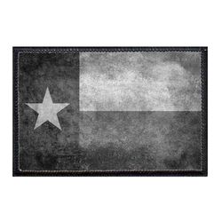 TEXAS STATE FLAG - DISTRESSED - BLACK AND WHITE