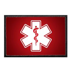 MEDIC SYMBOL - WHITE - RED BACKGROUND