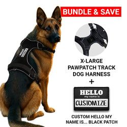 X-LARGE BUNDLES: CUSTOM PATCH & HARNESS – Custom Hello My Name Is Black Patch + Harness
