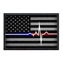 PARAMEDIC – AMERICAN FLAG - LIFELINE - BLACK AND WHITE