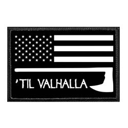VIKINGS – TIL VALHALLA - US FLAG - BLACK AND WHITE