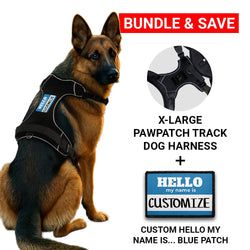 X-LARGE BUNDLES: CUSTOM PATCH & HARNESS – Custom Hello My Name Is Blue Patch + Harness