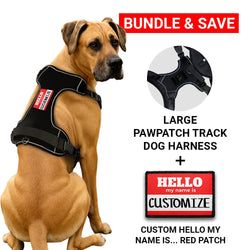 LARGE BUNDLES: CUSTOM PATCH & HARNESS – Custom Hello My Name Is Red Patch + Harness
