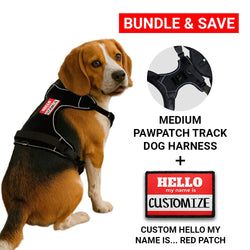 MEDIUM BUNDLES: CUSTOM PATCH & HARNESS – Custom Hello My Name Is Red Patch + Harness