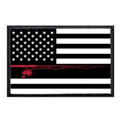 US FLAG - FISHING - BLACK AND WHITE