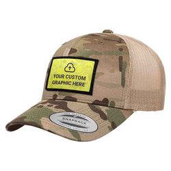 CUSTOM GRAPHIC + CURVED BILL MULTICAM® TRUCKER HAT (CAMO & KHAKI)