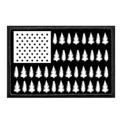 HIKING, BACKPACKING, CAMPING, AND RV'S – US FLAG - TREES