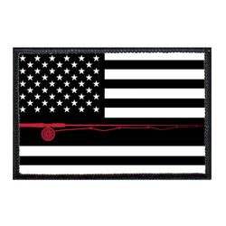 US FLAG - FLY FISHING - BLACK AND WHITE