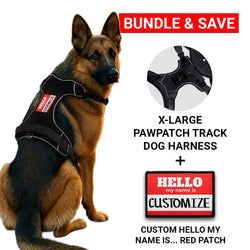 X-LARGE BUNDLES: CUSTOM PATCH & HARNESS – Custom Hello My Name Is Red Patch + Harness