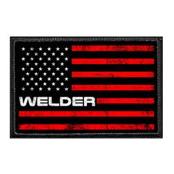 WELDING – WELDER - US FLAG - RED