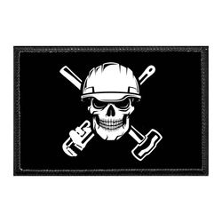 OIL DRILLING / ROUGHNECK – ROUGHNECKS SKULL - BLACK AND WHITE