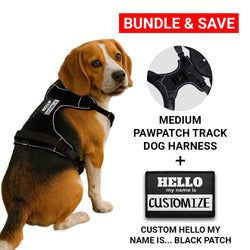 MEDIUM BUNDLES: CUSTOM PATCH & HARNESS – Custom Hello My Name Is Black Patch + Harness