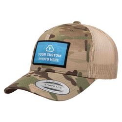 CUSTOM PHOTO + CURVED BILL MULTICAM® TRUCKER HAT (CAMO & KHAKI)