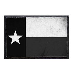 TEXAS STATE FLAG - DISTRESSED - BLACK AND WHITE