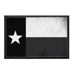 TEXAS – TEXAS STATE FLAG - DISTRESSED - BLACK AND WHITE