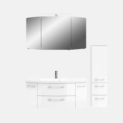 Ausführung – Waschtisch, Unterschrank, Spiegelschrank und Hochschrank