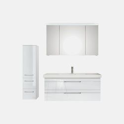 Ausführung – Waschtisch, Unterschrank, Spiegelschrank und Hochschrank