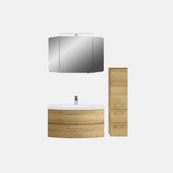 Ausführung – Waschtisch, Unterschrank, Spiegelschrank und Hochschrank