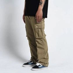 Khaki Basic Straight Fit