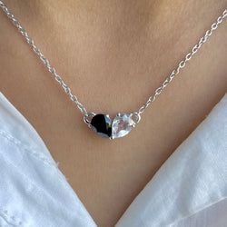 Necklace – Black Tourmaline & White Topaz