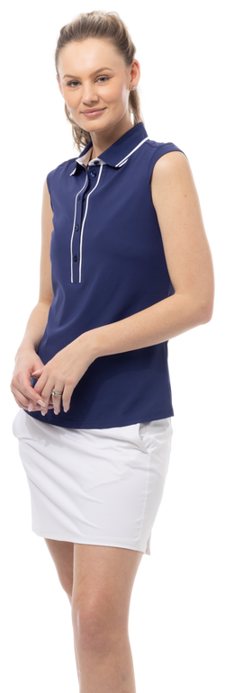 NAVY W/WHITE TIPPING