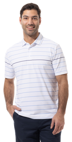 WHITE CHAMBRAY NAVY STRIPE