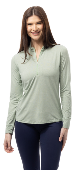 MOSS-WHITE MELANGE STRIPE