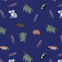 Printed Scrub Top – Midnight Bush Friends