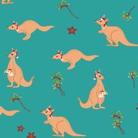 Printed Scrub Top – Xmas Kangaroo Paws
