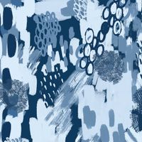 Printed Scrub Top – Ocean Scribbles