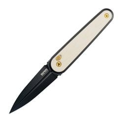White G10 Handle / Black Ti-coat Finished N690 Blade Twin 251MB-GT2