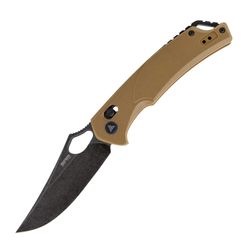 Tan G10 Handle / Black Stonewash Finished D2 Blade Retreiver 9202-GW