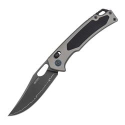Retriever – Grey Aluminum Handle / Black Finished Laminated 140Cr Steel Blade Retriever 9203-AK2
