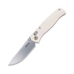 White G10 Handle / Stonewash Finished 10Cr Steel Blade Medal 255L-GT2