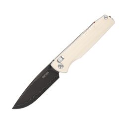 Terrier – White & Red Liner G10 Handle | Black Finished Laminated 140Cr Blade Terrier 258L-GX2