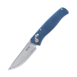Medal – Blue TC4 Titanium Handle / Bead Blast Finished Laminated 140Cr Steel Blade Medal 255L-TE2