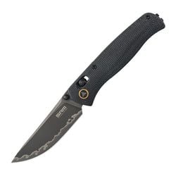 Black Micarta Handle / Bead Blast Finished Laminated 140Cr Steel Blade Medal 255L-MB2