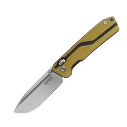 Yellow & black stripe G10 handle / 10Cr Brushed blade 7228L-GW