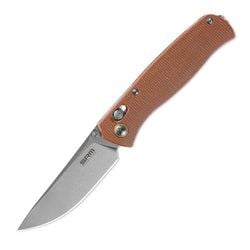 Medal – Brown Micarta Handle / Stonewash Finished 10Cr Blade Medal 255L-MN