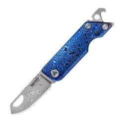 6435 – Damascus Pattern Ti Coat TC4 Titanium Handle | Acid Wash Finished Damascus Blade 6435-TL