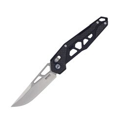 Black G10 w+carbon fiber overlay handle / D2 Bead blast finished blade 9225-KB