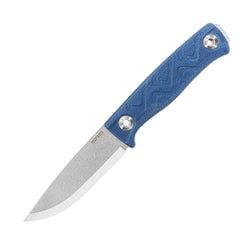 Blue Micarta Handle | Stonewash Finished 14C28N Blade Bushcut 702T-ME